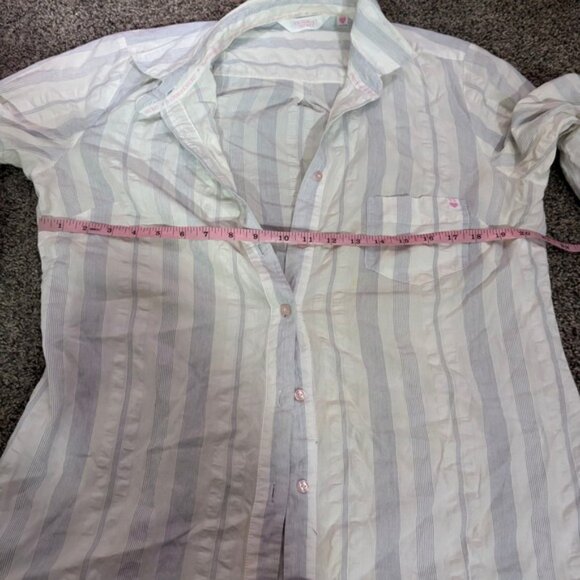 Victoria's Secret Striped Button Down Sleep Shirt Pajama Top Loungewear Women's - Picture 8 of 10